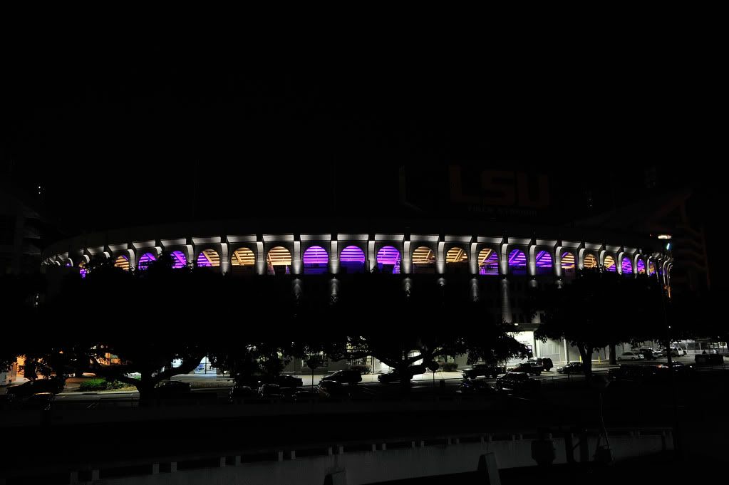 General view of LSU Tiger Stadium's new lighting system