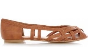 peep toe flats tan