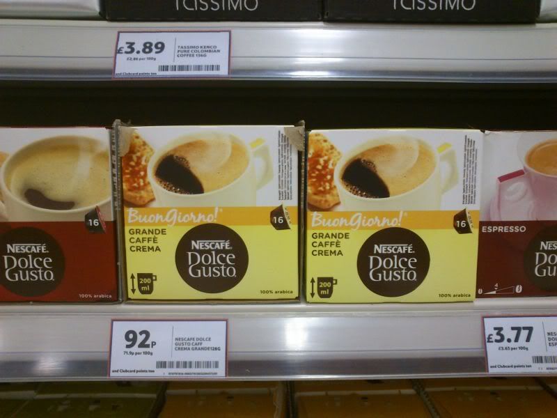 Nescafe Dolce Gusto Grande Cafe Crema 16 pods £0.92 / Tesco instore