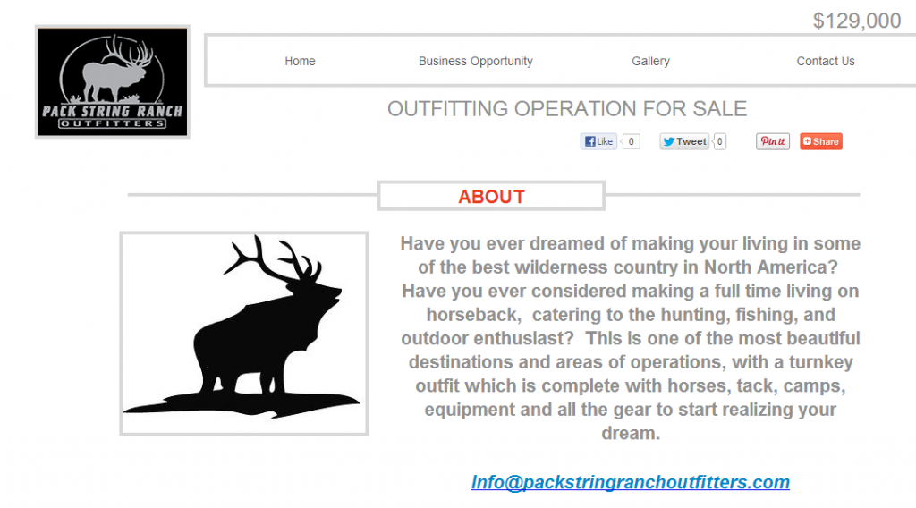 Colorado Outfitting Business For Sale