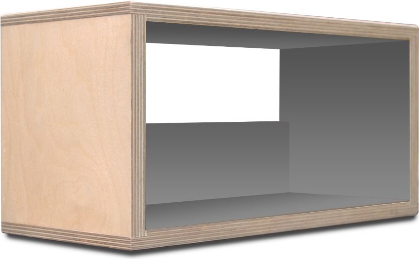 iCube CD35 Birch Wood/Steel Grey CD Storage Unit Box Case Shelf Holder