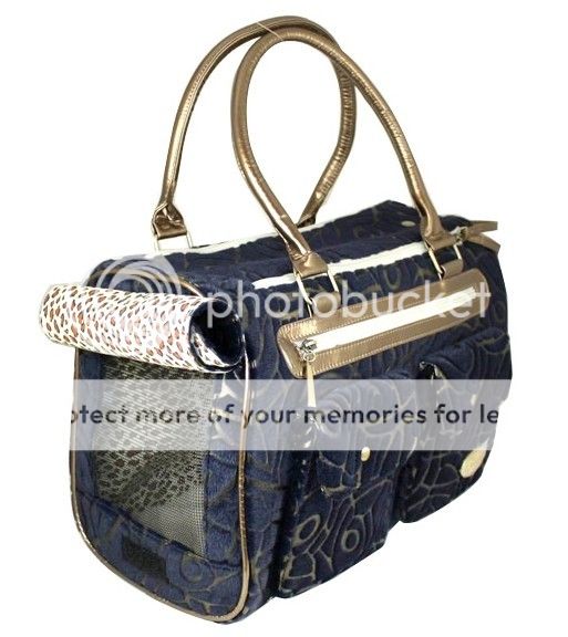 New Fashion Petcare Blue Jacquard Weave Pet Dog Cat Tote Bag Carrier M